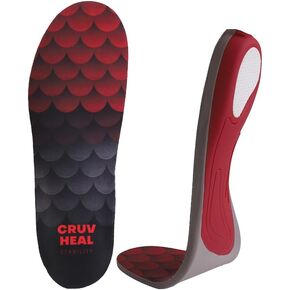 Plantar Fasciitis Insoles with High Arch Support, Effective Foot Pain Relief, Orthotic Inserts for Work Boots (Burgundy, M)