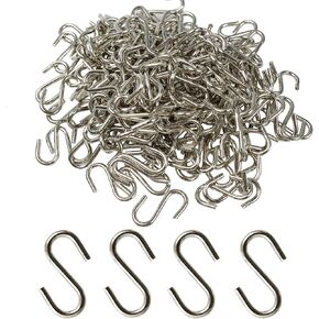 200PCS 1 Inch Metal S Hooks, Heavy Duty Hanging Hooks Mini S Shaped Hangers, Curtain Hanging Connectors S Shaped Utility Hooks