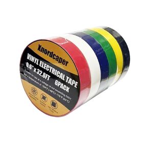 Colored Electrical Tape Bulk, 6 Pack 0.6" x 32.8FT Voltage Level 600V Waterproof Multi Colors Vinyl Electrical Tape for General Home DIY Wires Automotive Labeling and Craft Project