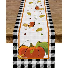 Fall Table Runner Maple Leaves, Seasonal Autumn Dining Table Decoration for Home Party Decor 13x72 Inch