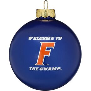 NCAA Football Champions Series Glass Ball Christmas Tree Ornament-3 1/4"-Florida Gators-Swamp-Royal