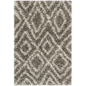 SAFAVIEH Hudson Shag Collection Runner Rug - 2'3" x 8', Grey & Ivory, Moroccan Design, Non-Shedding & Easy Care, 2-inch Thick Ideal for High Traffic Areas in Living Room, Bedroom (SGH332B)