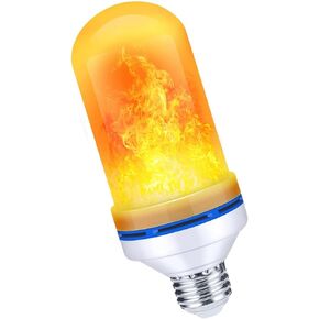 LED Flame Light Bulbs 4 Modes Flickering Light Bulbs with Gravity Sensor, E26 Base Fire Light Bulb for Halloween, Christmas Decorations, Party, Outdoor, Indoor, Home Decor (1 Pack)