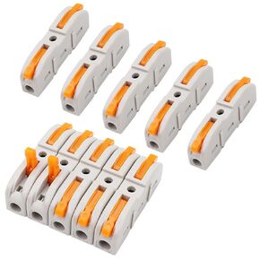 50Pcs 1 Conductor Compact Wire Connectors Splicing Connectors, One-to-One Quick Terminal Block, Lever Nut Splicing Wire Connectors for Circuit Inline 28-12 AWG