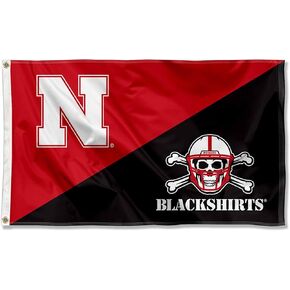Nebraska Cornhuskers Split Blackshirts Large Grommet Banner Flag