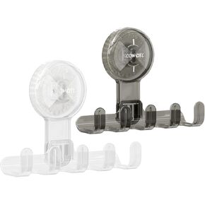 AGLOO 2PCS New Suction Cup Hooks - Wall Hooks Shower Hooks Phone Holder,Hangers for Bathroom and Kitchen, Heavy Duty,Towel Utility Hook