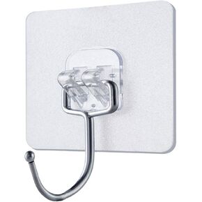 Wall Hooks with Good Adhesion, Wall Hook Waterproof Transparent Hooks, Adhesive Hooks for Hanging Clothes, Towels, Keys, Sunglasses, and Kitchenware, Installation Without Tools Required, 5pcs