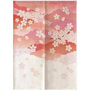 MYRU Japanese Flowers Door Curtain Japanese Noren Curtain Doorway Curtain Tapestry (Sakura-D,33 by 59 Inch)