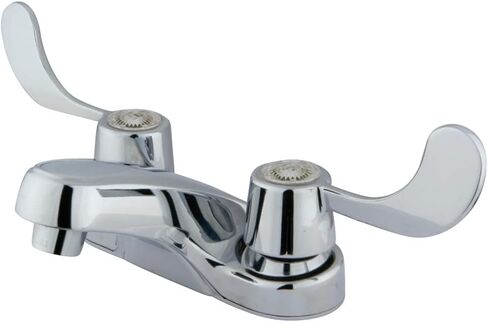 Kingston Brass KB181LP Vista Twin Blade Handle 4-Inch Centerset Lavatory Faucet without Pop-Up, Polished Chrome in Kuwait