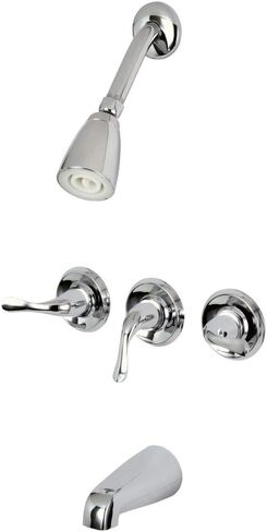 Kingston Brass KB181LP Vista Twin Blade Handle 4-Inch Centerset Lavatory Faucet without Pop-Up, Polished Chrome in Kuwait