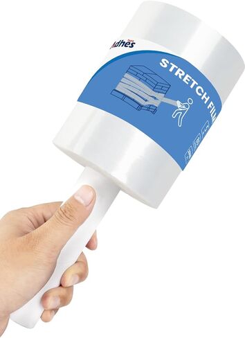 ADHES فيلم تغليف ممتد يدوي صغير، 5 بوصة × 1000 قدم 80 قياس فيلم مطاطي قوي صناعي، لفافة تغليف قابلة للانكماش للتغليف، لف البليت، تغليف الأثاث ونقله وحمايته in Kuwait