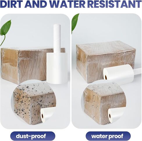 ADHES فيلم تغليف ممتد يدوي صغير، 5 بوصة × 1000 قدم 80 قياس فيلم مطاطي قوي صناعي، لفافة تغليف قابلة للانكماش للتغليف، لف البليت، تغليف الأثاث ونقله وحمايته in Kuwait