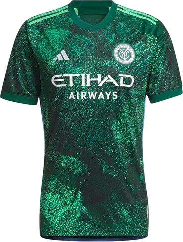 قميص كرة القدم للرجال New York City FC 2023 الثالث من adidas - قميص NYC FC مستوحى من الحدائق والتسجيل، AEROREADY in Saudi Arabia