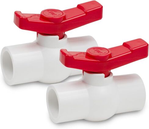 2 Pcs 25MM PVC Ball Valve,Faucet Water Stop Ball Valve, 90 Degree Operation Handle Valve Pipe Fittings in Kuwait