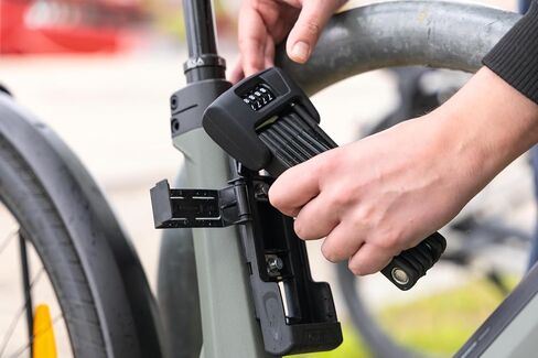 قفل قابل للطي ABUS Bordo 6000C/120 مع حامل قفل SH، قفل مركب من الفولاذ الصلب، قفل دراجة مع رمز مكون من 4 أرقام، مستوى أمان ABUS 10، ملحقات الدراجة، الطول 120 سم in Kuwait