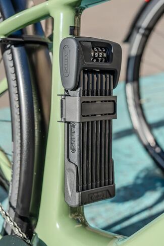 قفل قابل للطي ABUS Bordo 6000C/120 مع حامل قفل SH، قفل مركب من الفولاذ الصلب، قفل دراجة مع رمز مكون من 4 أرقام، مستوى أمان ABUS 10، ملحقات الدراجة، الطول 120 سم in Kuwait