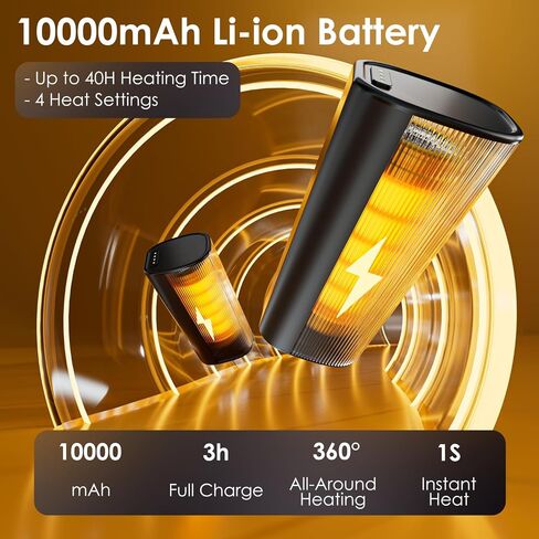 Hand Warmers 10000mAh,Hand Warme Rechargeable 2 Pack,Quick Charge Portable Hand Warme,Reusable Pocket Heater,Portable Electric Hand Warmers for Golf Outdoor Camping Hunting Hiking Equipment. in Saudi Arabia