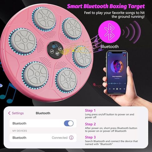 Music Boxing Machine Home Wall Mount Music Boxer, Electronic Smart Focus Agility Training Digital Boxing Wall Target Punching Pads Suitable for Kids and adults in Saudi Arabia