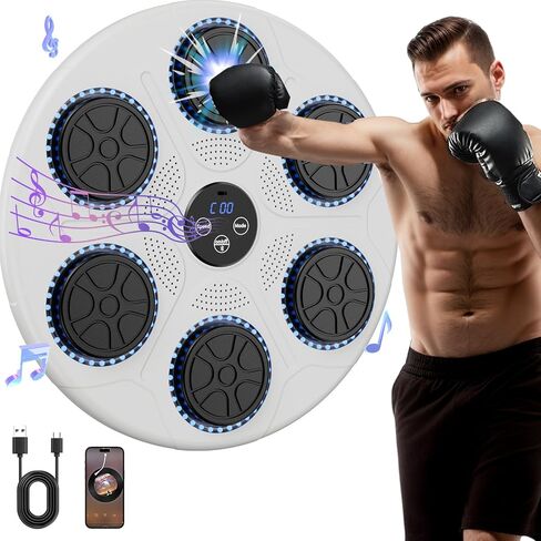Music Boxing Machine Home Wall Mount Music Boxer, Electronic Smart Focus Agility Training Digital Boxing Wall Target Punching Pads Suitable for Kids and adults in Saudi Arabia