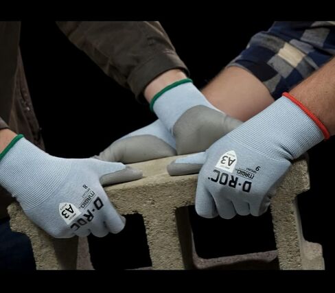 MAGID D-ROC Touchscreen 15-Gauge Cut Level A3 Work Gloves with Polyurethane Coating, 12 Pairs, Size 12/XXXL, Blue & Gray in Kuwait