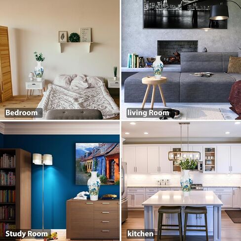 Handmade Chinese Porcelain Ceramic Vase, Flower Bottle, Vase for Dried Flowers, Home Decor, Large Vase for Living Room, High 13.8" (Flowers and Birds Picture) in Kuwait