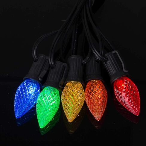 25 Pack C7 Led Replacement Christmas Light Bulb, C7 Shatterproof Led Bulbs for Christmas String Lights, E12 Candelabra Base, Commercial Grade Dimmable Holiday Bulbs, Warm White in Kuwait