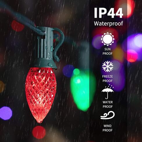 25 Pack C7 Led Replacement Christmas Light Bulb, C7 Shatterproof Led Bulbs for Christmas String Lights, E12 Candelabra Base, Commercial Grade Dimmable Holiday Bulbs, Warm White in Kuwait