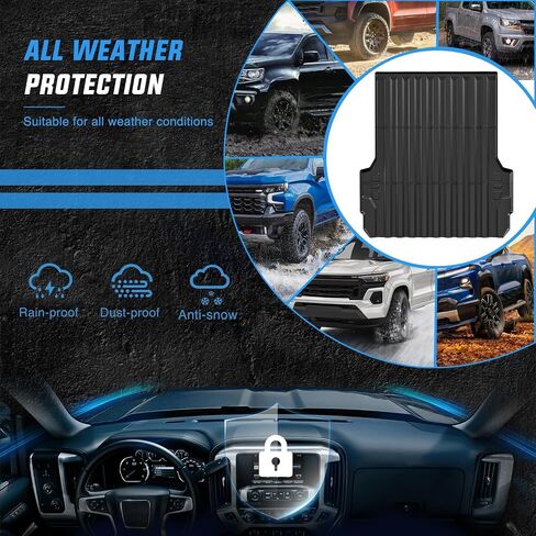 Nilight Truck Bed Mat for 2015 2016 2017 2018 2019 2020 2021 2022 Chevy Chevrolet Colorado/GMC Canyon 5FT Bed,All Weather TPE Pickup Bed Liner Cargo Mat,revent Slipping or Damage to Truck Bed. in Saudi Arabia
