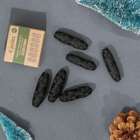 عبوات خيط تنظيف الأسنان المصنوعة من فحم الخيزران القابل للتحلل البيولوجي | إعادة ملء 6 عبوات | 6 × 30 م، نباتي، صديق للبيئة، العناية بالفم الطبيعية العضوية، صفر نفايات، خالي من البلاستيك، لم يتم الإساءة إلى الحيوانات لتصنيعه، مقاوم للتمزيق. in Kuwait