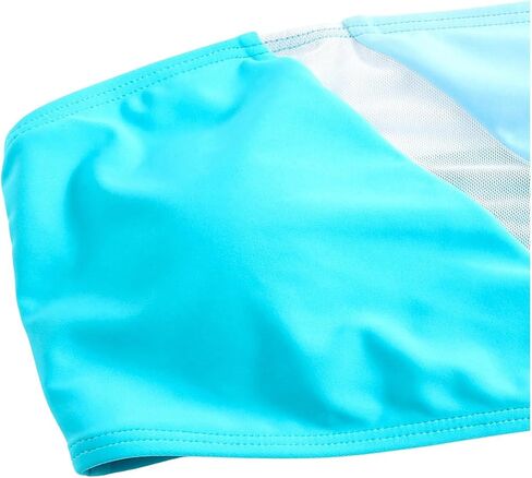 MakeMeChic Women's Two Piece Bandeau Swimsuit Colorblock Mesh High Waisted Bikini Sets in Saudi Arabia