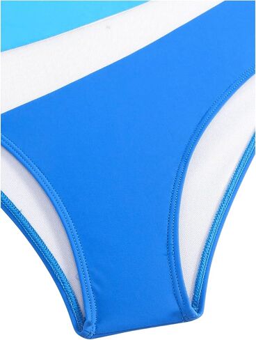 MakeMeChic Women's Two Piece Bandeau Swimsuit Colorblock Mesh High Waisted Bikini Sets in Saudi Arabia