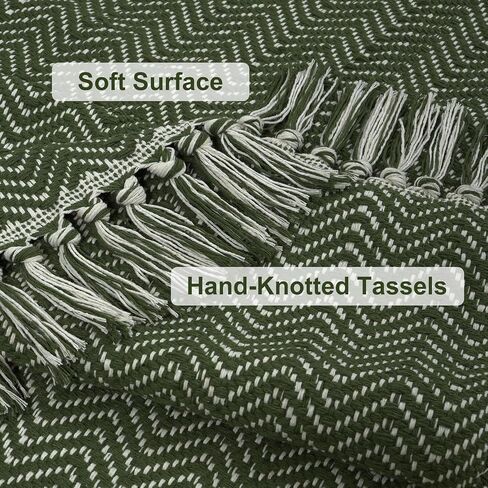 LEEVAN Runner Rug for Hallways, Washable Kitchen Runner Rug with Tassel Green 2'x 6' Runner Rugs, Woven Kitchen Runner Rug for Bedroom, Laundry, Bathroom in Saudi Arabia