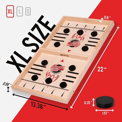 Small Fast Sling Puck Game - Test Your Speed and Accuracy with This Fast Action Super Winner Wooden Air Hockey Board Game - Guaranteed Fun for Family Game Night or Party with Friends in Saudi Arabia