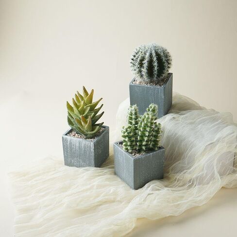 Artificial Cacuts Plants in Pots,Mini Realistic Cacuts Succulents for Bathroom Home Office Living Room Table Decor Indoor Outdoor in Saudi Arabia