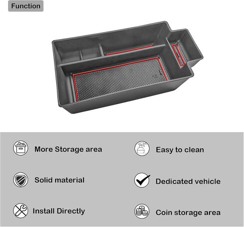 Center Console Organizer Compatible with 2021 2022 2023 2024 Nissan Rogue Interior Accessories, ABS Material Armrest Storage Box Insert Tray (NOT FOR ROGUE SPORT), Black trim in Saudi Arabia