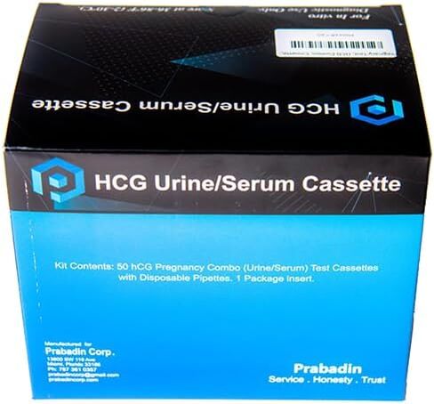 Pregnancy Test Cassette- 50 Count | Rapid 3 Minute Results | High Accuracy Home Urine HCG Pregnancy Test by Prabadin Corp in Saudi Arabia