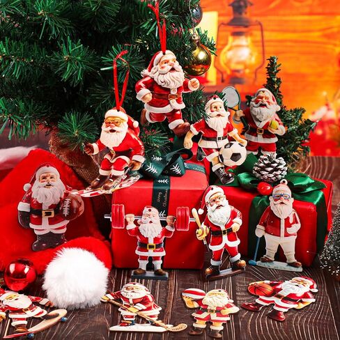 36 قطعة سانتا الرياضة زخرفة شجرة عيد الميلاد خشبية اللياقة البدنية الصالة الرياضية زخرفة الزينة سانتا رفع الأثقال سانتا المتزلج لاعب الهوكي كرة السلة كرة القدم الشاطئ الكرة زخرفة عيد الميلاد لشجرة عيد الميلاد ديكور in Kuwait