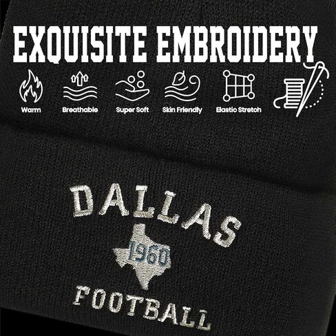 City Football Embroidered Beanie Hat Beanie for Men Women Warm Knit Hats Winter Beanie Cap for Football Fans Gifts in Saudi Arabia