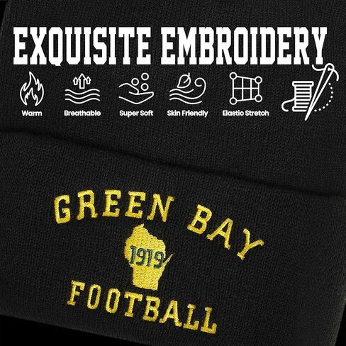 City Football Embroidered Beanie Hat Beanie for Men Women Warm Knit Hats Winter Beanie Cap for Football Fans Gifts in Saudi Arabia