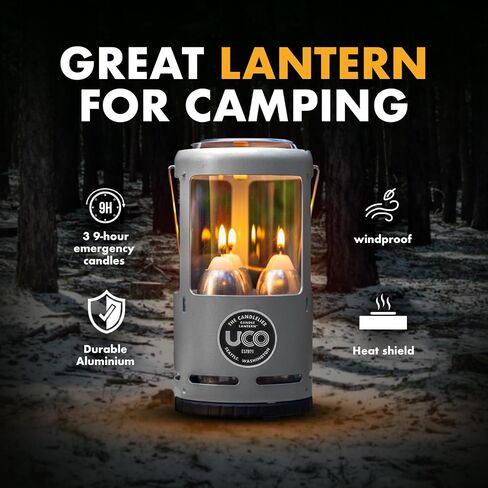 UCO Candlelier Candle Lantern, Candle Lanterns for Real Candles, Perfect Outdoor Gear for Camping or for Power Outages, Includes 3 Long Burning Candles in Saudi Arabia