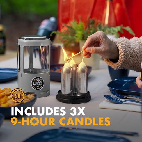 UCO Candlelier Candle Lantern, Candle Lanterns for Real Candles, Perfect Outdoor Gear for Camping or for Power Outages, Includes 3 Long Burning Candles in Saudi Arabia