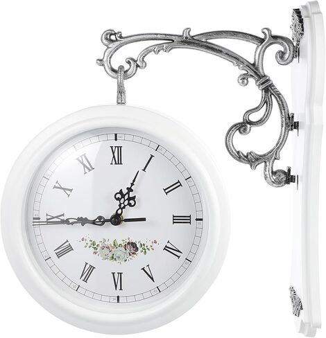 VICASKY Double Face Clock Retro Home Decor Out Door Decor Outdoor Decoration Wall Clock Double Sided Rotation Clock Double Sided Clock Wall Mounted Wall Double Sided Clock Home Clock Large in Kuwait