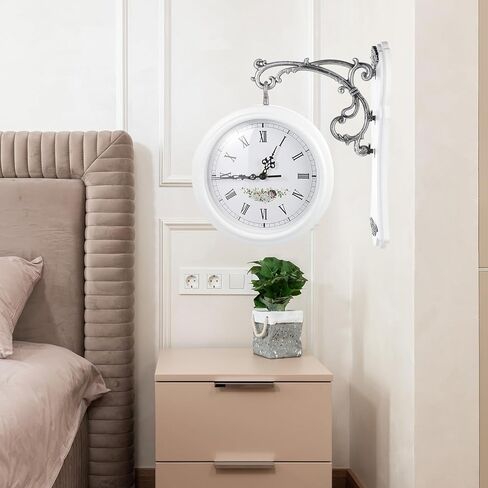 VICASKY Double Face Clock Retro Home Decor Out Door Decor Outdoor Decoration Wall Clock Double Sided Rotation Clock Double Sided Clock Wall Mounted Wall Double Sided Clock Home Clock Large in Kuwait