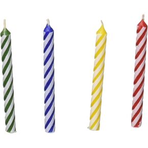 Creative Converting Candy Striped Candle, 2.37", Multicolored
