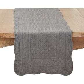 Saro Lifestyle Charming Quilted Table Runner, 16"x72", Blue-Grey