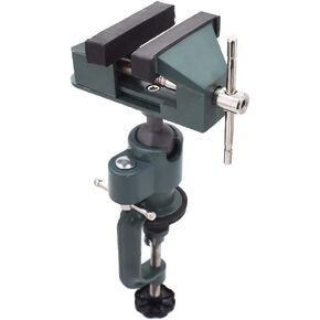 findmall Universal Table Vise 3" Aluminum Swivel Bench Vise 360 Degrees Rotating Fit for Holding Small Parts in Jewelry Hobby Model Making Electronics and More