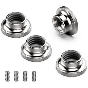 Adjustable Dumbbell Handle/Straight Barbell/Arm Blaster for 1" Cast Iron Weight Plates with Collars Loadable Dumbbells (Nut+Screw(4 Pcs))