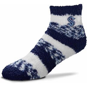 For Bare Feet NHL Unisex Cozy Sleep Socks, Fuzzy Ankle Length Plush and Soft, Women Men, One Size Fits Most