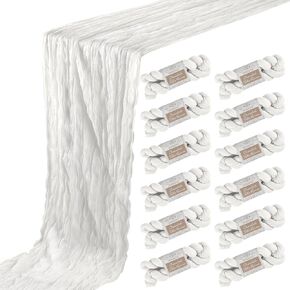 6 Pack 10ft Nude Cheesecloth Table Runner 35x120 Inch Boho Gauze Table Runner Cheese Cloth Table Runner for Birthday Party Wedding Decoration Baby Shower Christmas Decor Special Events
