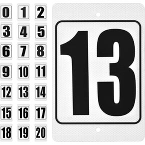 8 x 12 inch Reflective Parking Lot Number sign Aluminum Number sign Curbside Number Weatherproof Fade Resistant High-Intensity Grade Aluminum Sign for Outdoor Indoor (Number Sign 4)